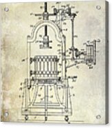 1922 Wine Press Patent Acrylic Print