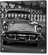 1957 Chevy At The Gate Bw Acrylic Print
