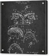 1964 Football Shoulder Pad Patent - Charcoal Acrylic Print