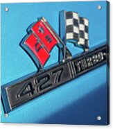 1965 Blue Corvette 427 Turbo Jet Emblem Acrylic Print
