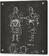 1968 Hard Space Suit Patent Artwork - Gray Acrylic Print