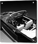 1968 Mustang Convertible Interior In Black And White Throw Pillow