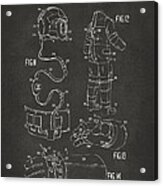 1973 Space Suit Elements Patent Artwork - Gray Acrylic Print