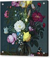Bouquet Of Flowers In A Glass Vase #1 Acrylic Print