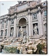 Evening At The Trevi Fountain In Rome Italy #2 Acrylic Print