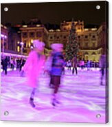 Ice Skating At Somerset House London #2 Acrylic Print