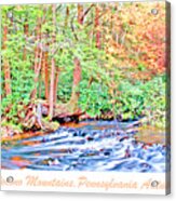 Mountain Stream In Autumn Pocono Mountains Pennsylvania #2 Acrylic Print