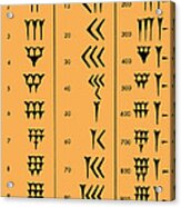 Sumerian Number System #2 Acrylic Print