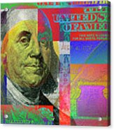 2009 Series Pop Art Colorized U. S. One Hundred Dollar Bill No. 1 Acrylic Print