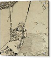 Girl On A Swing By Winslow Homer Acrylic Print