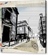 Stylish Retro Postcard Of Porto  #5 Acrylic Print