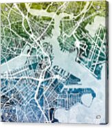 Boston Massachusetts Street Map #4 Acrylic Print