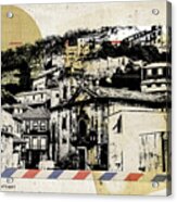 Stylish Retro Postcard Of Porto Acrylic Print