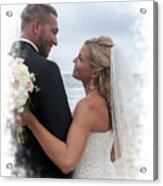 Wedding Pictures On Beach With Happy Couple #4 Acrylic Print