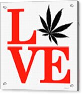 Marijuana Leaf Love Sign #50 Acrylic Print