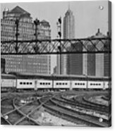 Bilevel Train In Chicago - 1961 Acrylic Print
