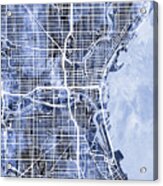 Milwaukee Wisconsin City Map #6 Acrylic Print