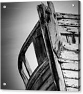 Old Abandoned Boat Portrait Bw Acrylic Print