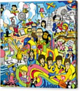 70 Illustrated Beatles' Song Titles Acrylic Print