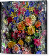 7a Abstract Floral Painting Digital Expressionism Acrylic Print