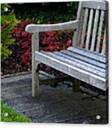 A Bench In The Garden Acrylic Print