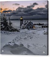 A Crisp Winter Morning At West Quoddy Head Lighthouse Acrylic Print