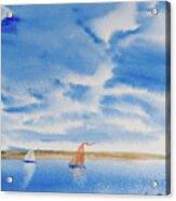 A Fine Sailing Breeze On The River Derwent Acrylic Print