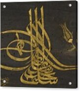A Framed Tughra Of Sultan Selim Iii Acrylic Print
