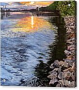 A Fraser River Sunset Acrylic Print