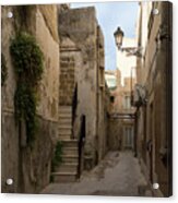 A Marble Staircase To Nowhere - Tiny Italian Lane In Syracuse Sicily Acrylic Print