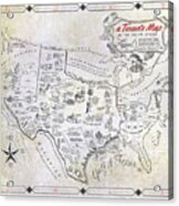 A Texan's Map Acrylic Print