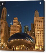 A View From Millenium Park At Night Acrylic Print