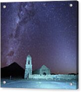 Abandoned Church Milky Way And Zodiacal Light Bolivia Acrylic Print
