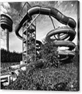 Abandoned Swimming Pool - Lost Places Bw Acrylic Print