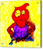 Abstract Colorful Painting Miss Aerobic Owl By Happy Fish Acrylic Print