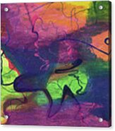 Colorful Abstract Cloud Swirling Lines Acrylic Print