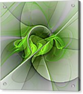 Abstract Green Fractal Art Acrylic Print