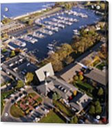 Aerial Of The Abbey Resort And Harbor - Fontana Wisconsin Acrylic Print