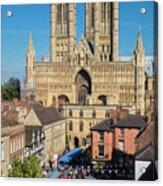 Aerial View Of Lincoln Cathedral Acrylic Print