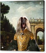 Afghan Hound-the Afternoon Promenade In Rome  Canvas Fine Art Print Acrylic Print