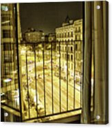 Alone At Midnight In Barcelona Acrylic Print
