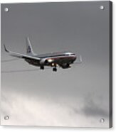 American Airlines-landing At Dfw Airport Acrylic Print