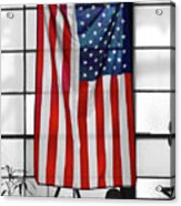 American Flag In The Window Acrylic Print