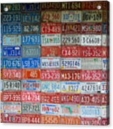 American Flag Made From Car Tags At Red Oak Ii Carthage Missouri Acrylic Print