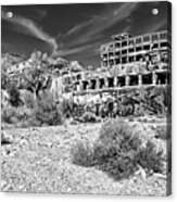 American Flat Mill Virginia City Nevada Panoramic Monochrome Acrylic Print