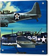 American Ww2 Planes Douglas Sbd1 Dauntless And Curtiss Sb2c1 Helldiver Acrylic Print