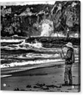 Angler On The Beach Acrylic Print