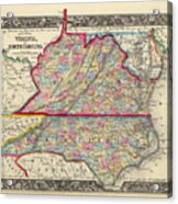 Antique Map Of Virginia Acrylic Print