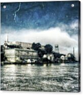 Approaching Alcatraz Island By Boat Acrylic Print