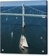 Arial View Of Newport Bridge Acrylic Print